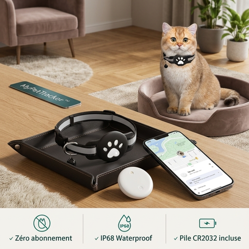 MyPetTracker™ Bluetooth — Traceur Sans Abonnement pour Chat (Android)